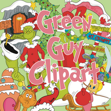 Load image into Gallery viewer, Green Guy Clipart Bundle