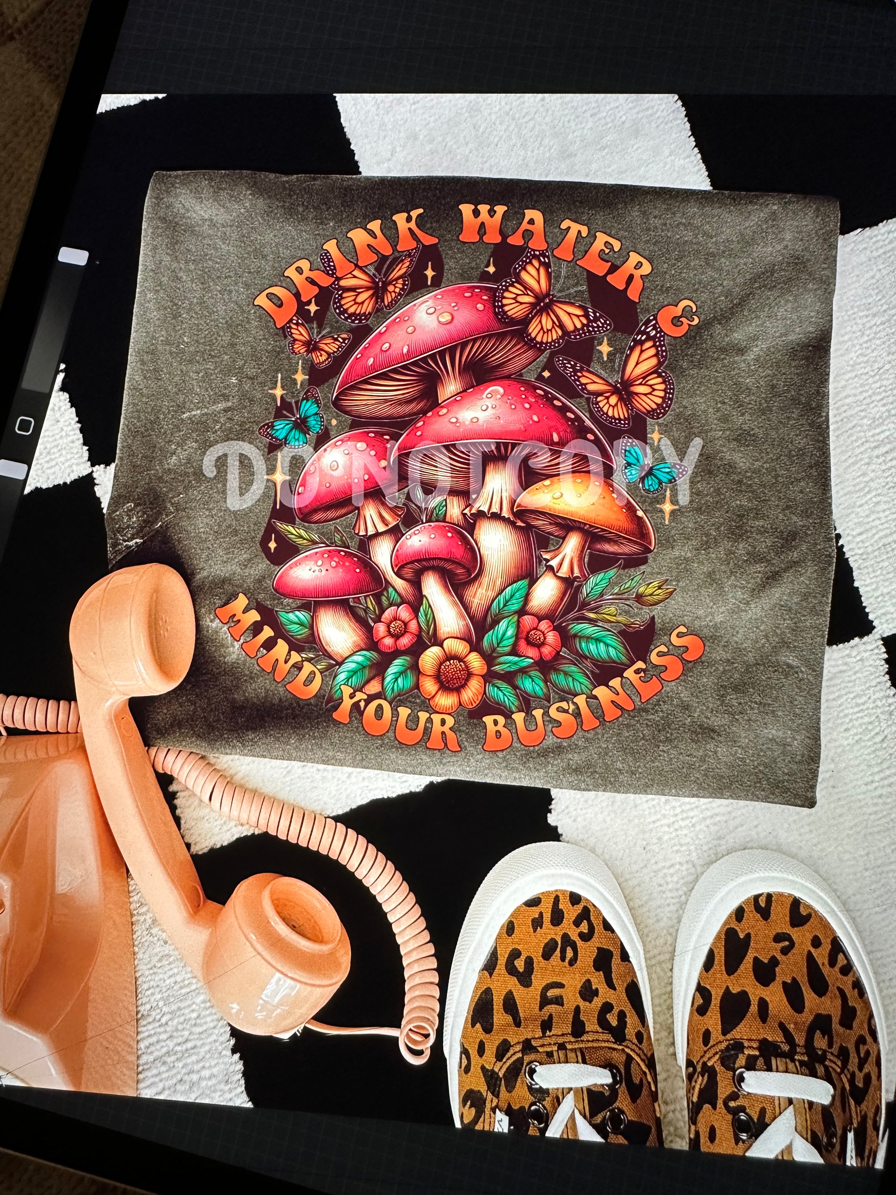 Drink water and mind your business Raising Three Designs