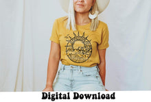 Load image into Gallery viewer, Sunset Over Water & Mountains Matthew 6:34