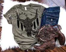 Load image into Gallery viewer, Boho Cheetah Print Bull Skull