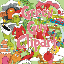 Load image into Gallery viewer, Green Guy Clipart Bundle
