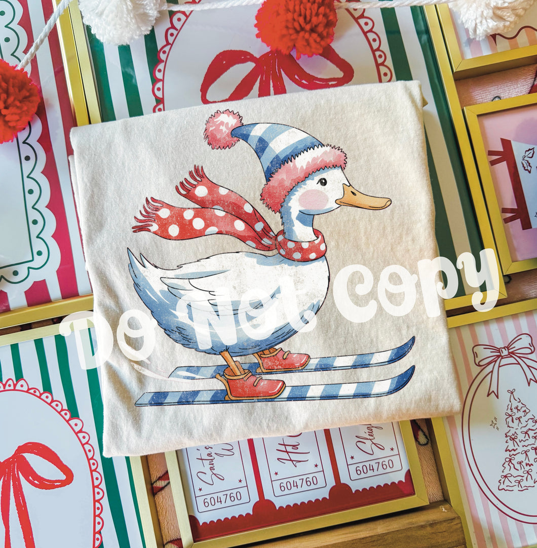 Vintage Goose Skiing