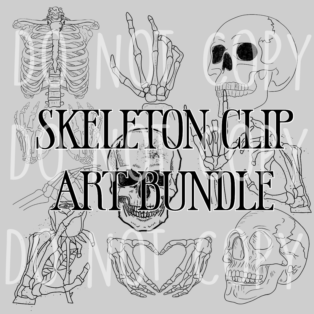 Skeleton Clip Art Bundle